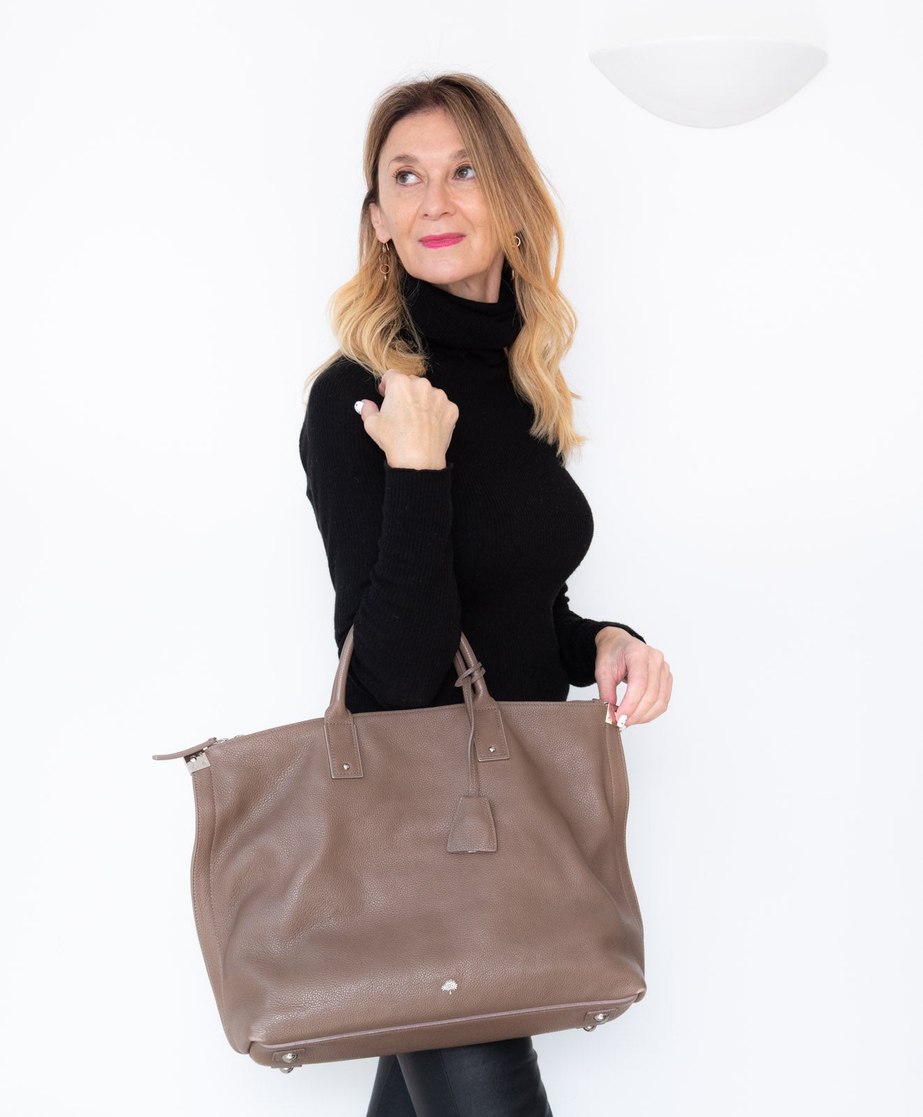 Mulberry Alice Mushroom Leather Tote Bag