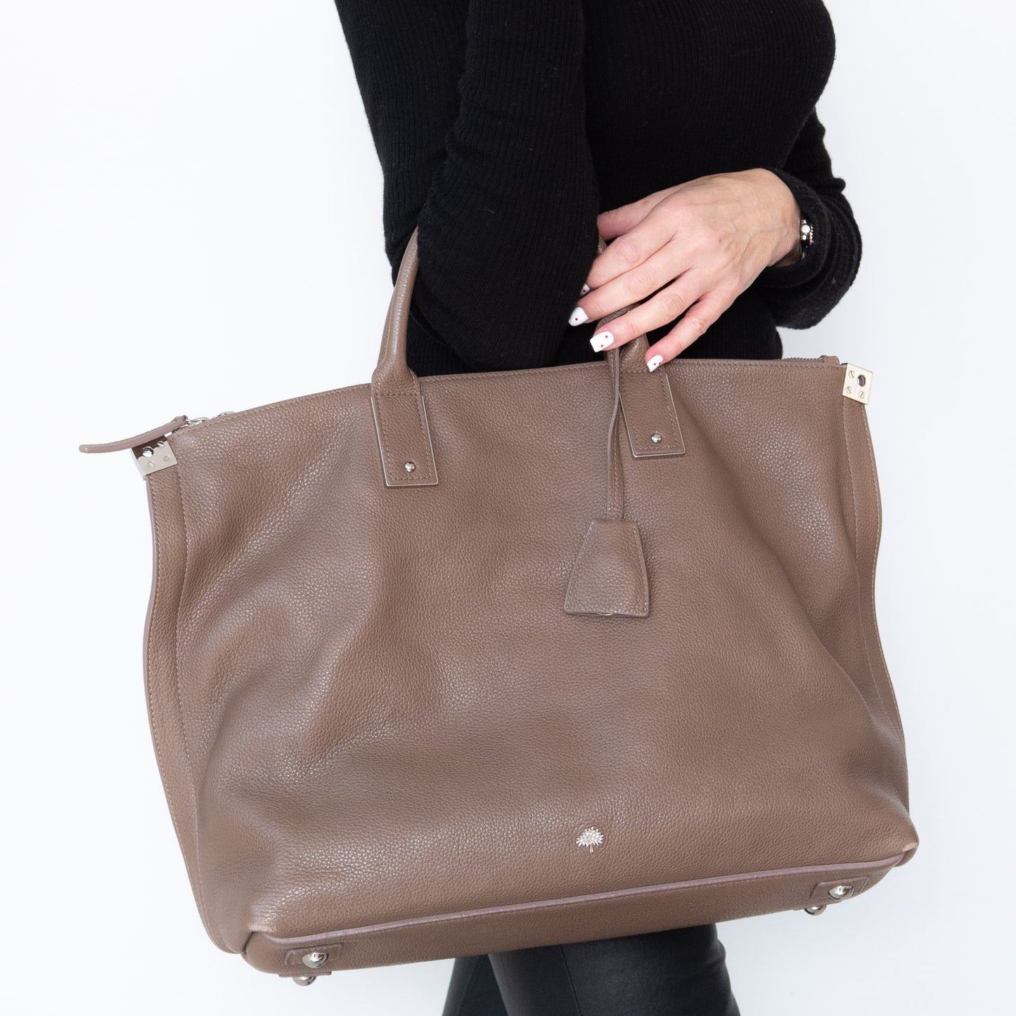 Mulberry Alice Mushroom Leather Tote Bag