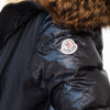 Moncler Black Cropped Jacket Fur Trim Hood Size 4 - EVEYSPRELOVED
