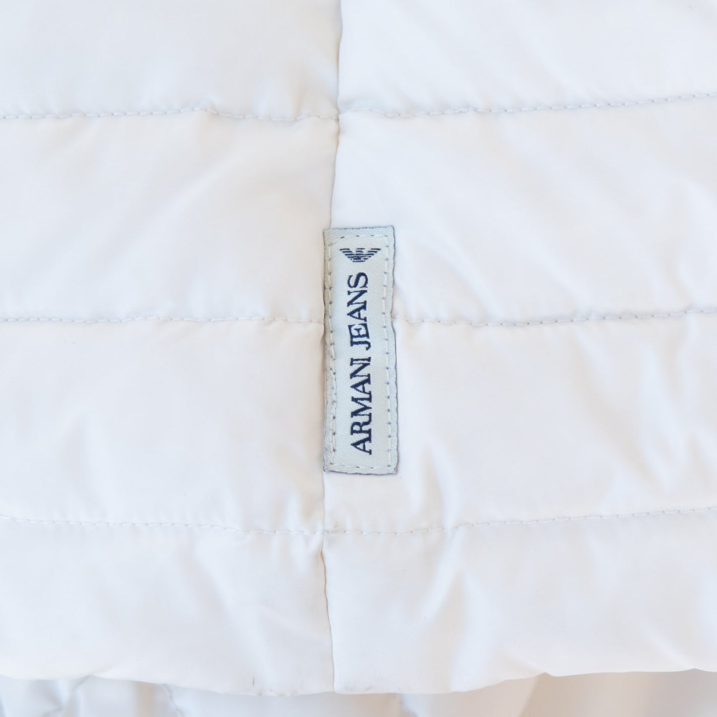 Armani Jeans Cream Padded Jacket Faux Fur Collar Size 14