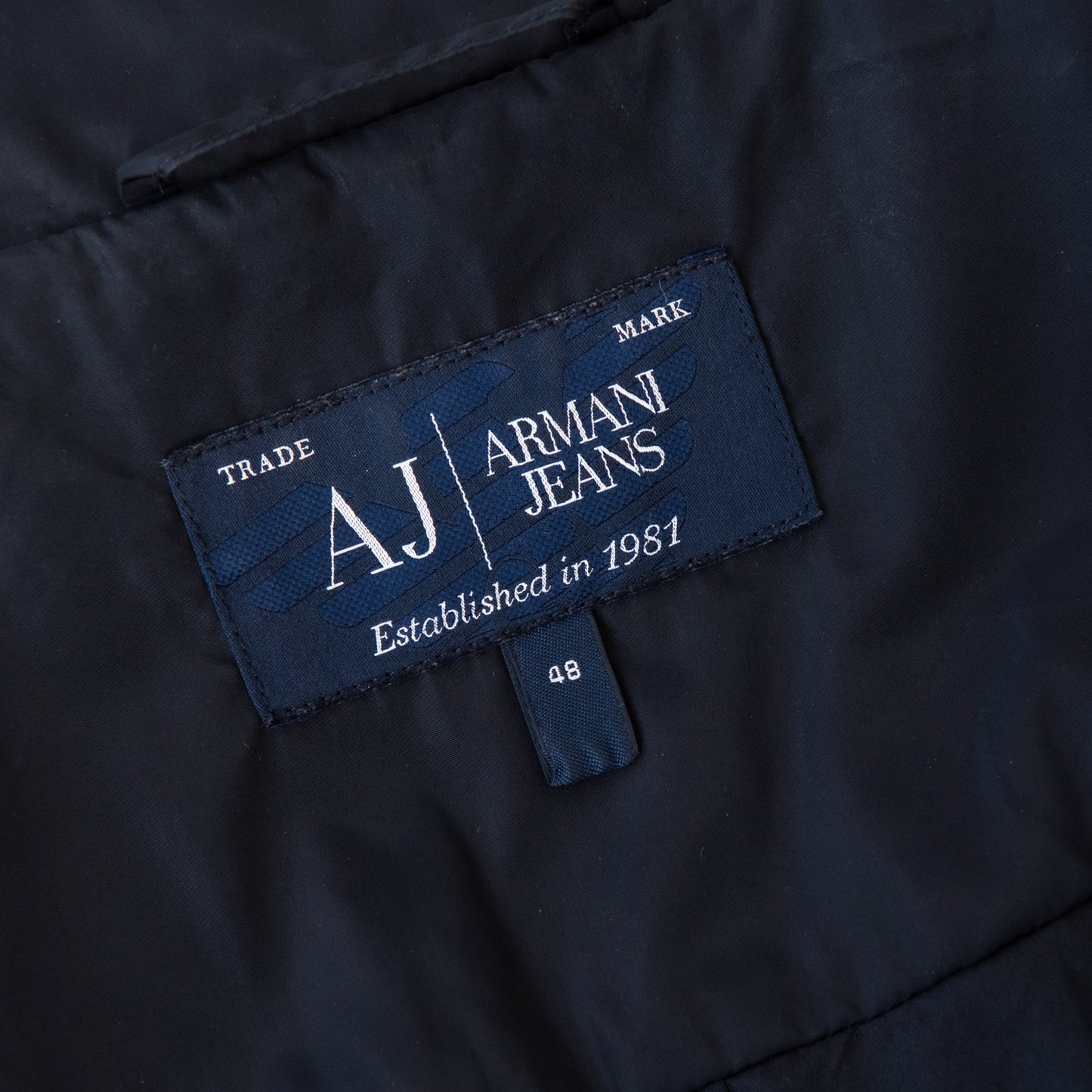 Armani Jeans Black Padded Jacket Faux Fur Collar Size 16