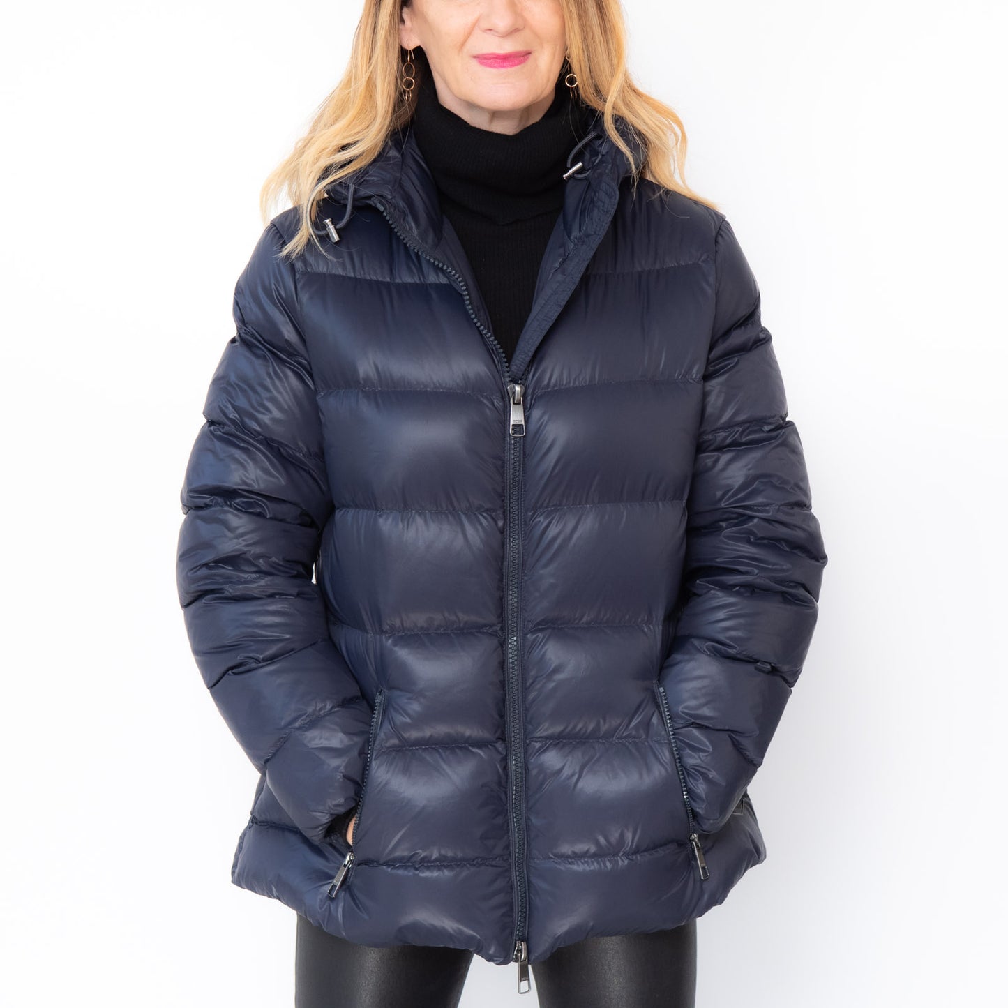 Boss Navy Padded Hooded Jacket Size 14