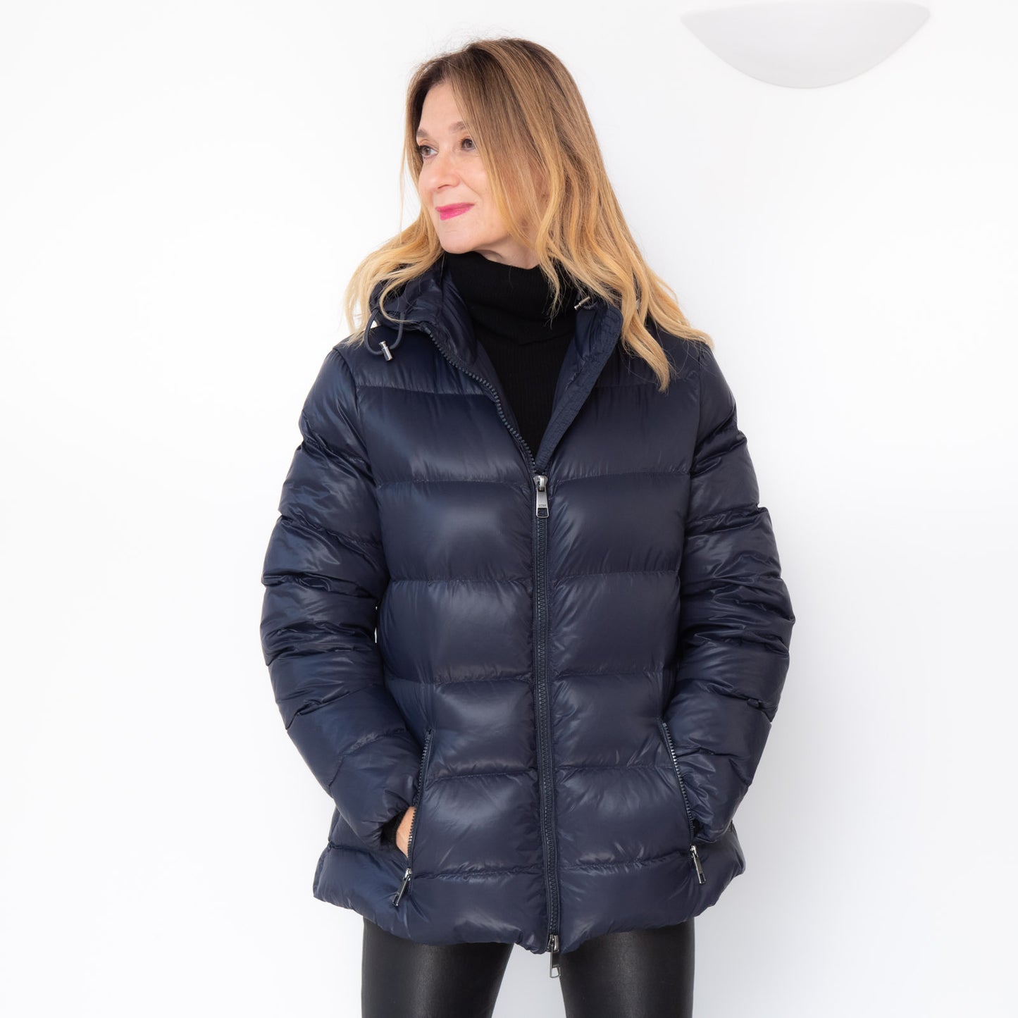 Boss Navy Padded Hooded Jacket Size 14