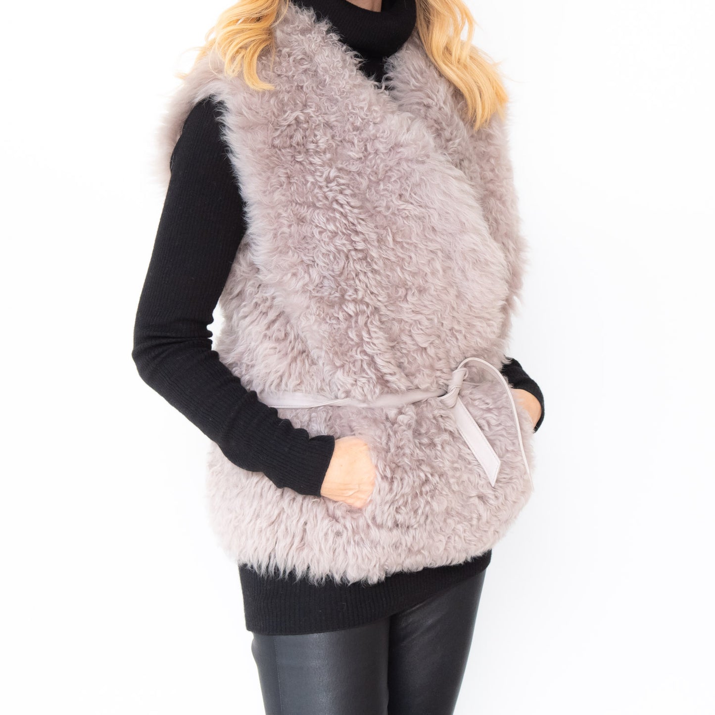 Gushlow And Cole Reversible Mushroom Shearling Jacket Size 14