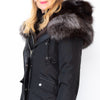 Nicole Benisti Black Parka Jacket Fur Hood Size 10 - EVEYSPRELOVED