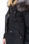 Nicole Benisti Black Parka Jacket Fur Hood Size 10 - EVEYSPRELOVED