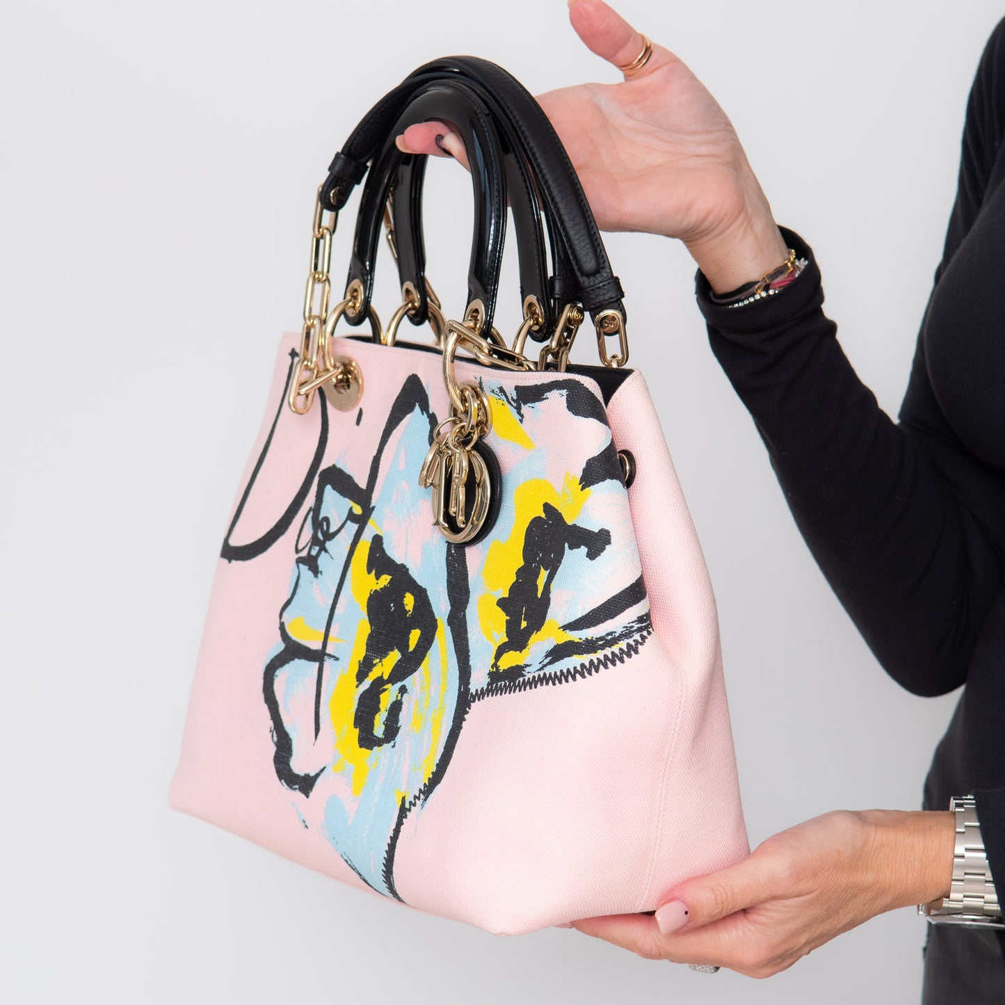 Lady Dior Blush Pink Canvas Tote Bag