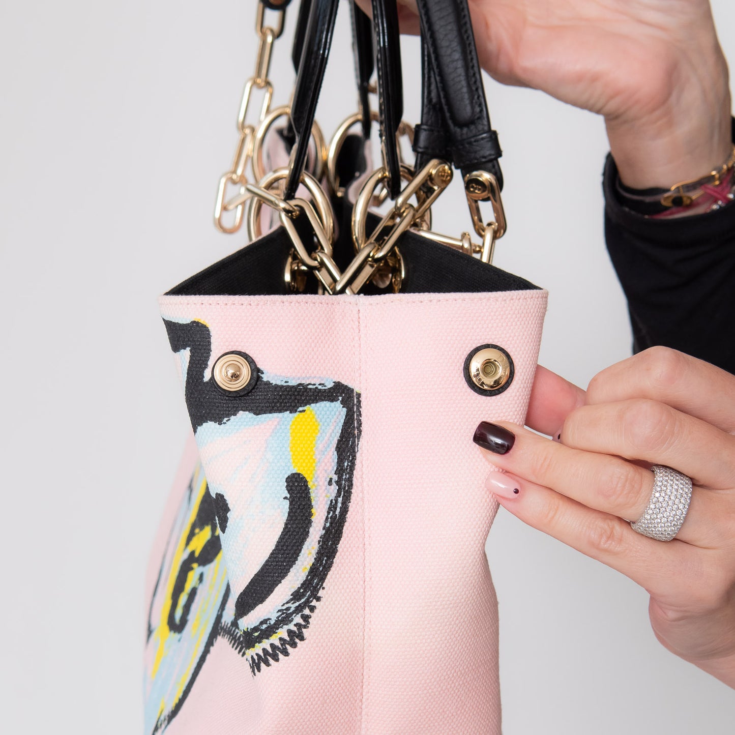 Lady Dior Blush Pink Canvas Tote Bag