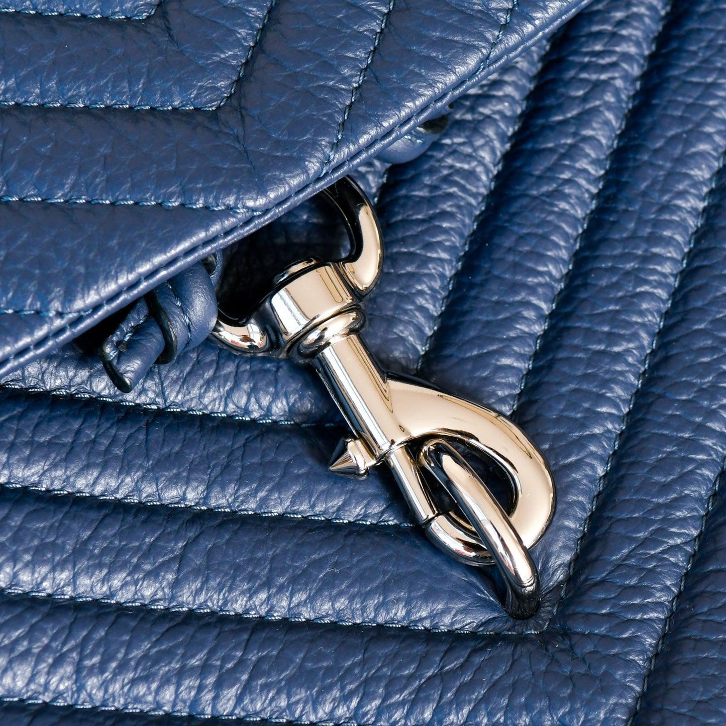 Rebecca Minkoff Edie Chevron Blue Leather Backpack