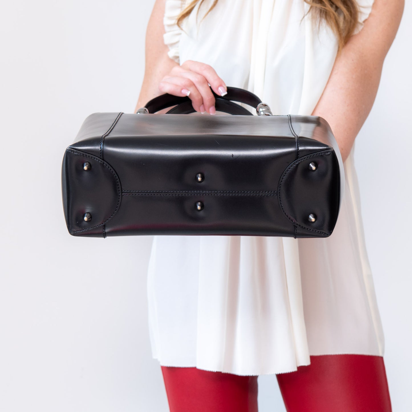 Dior Black Leather Tote Bag