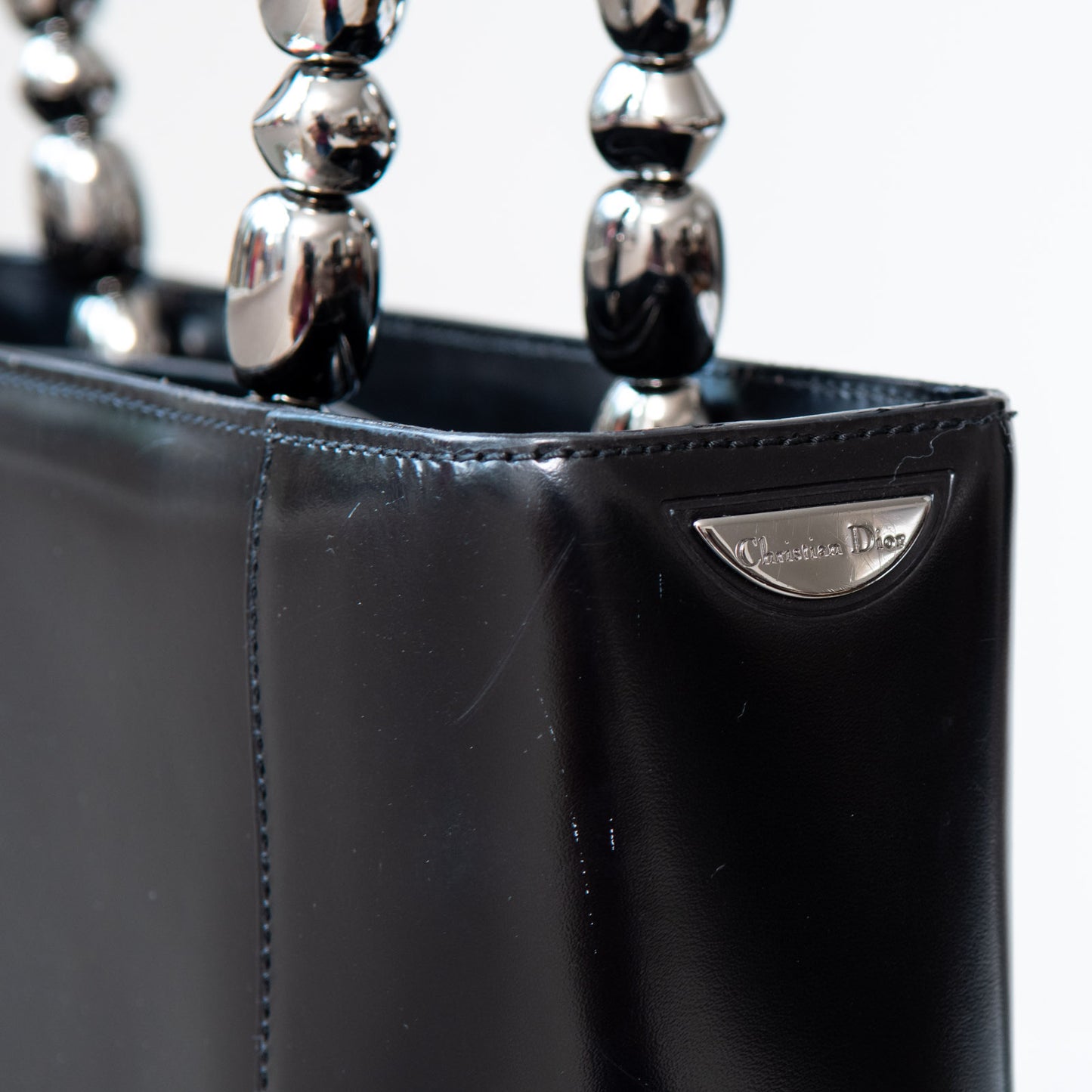 Dior Black Leather Tote Bag