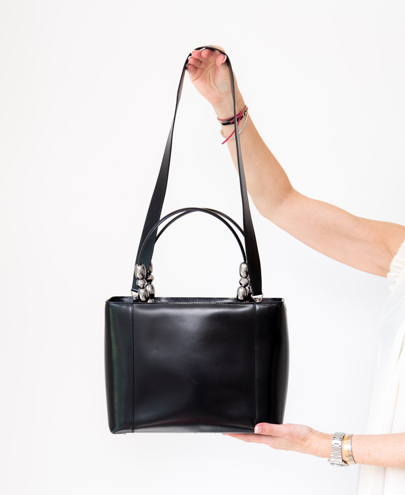 Dior Black Leather Tote Bag