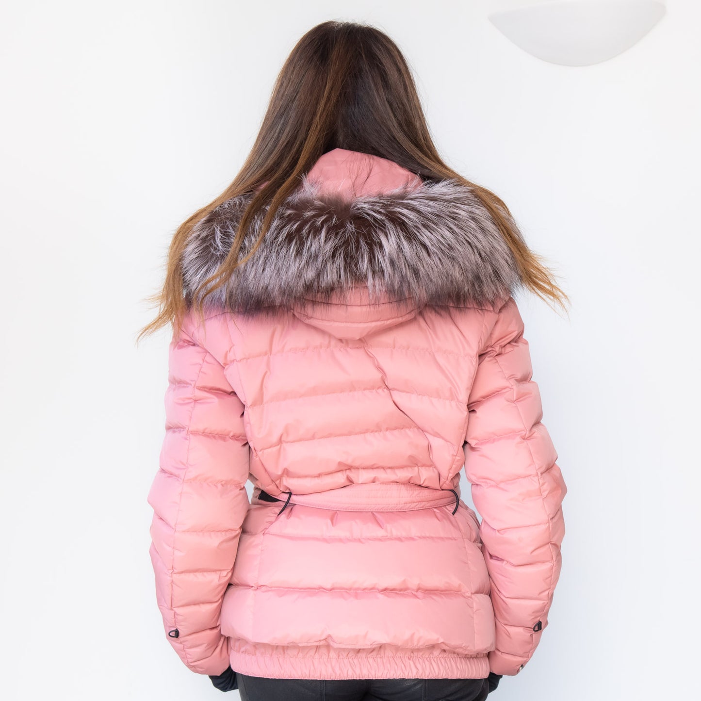 Moncler Grenoble Beverley Fox Fur Trim Pink Jacket Size 4