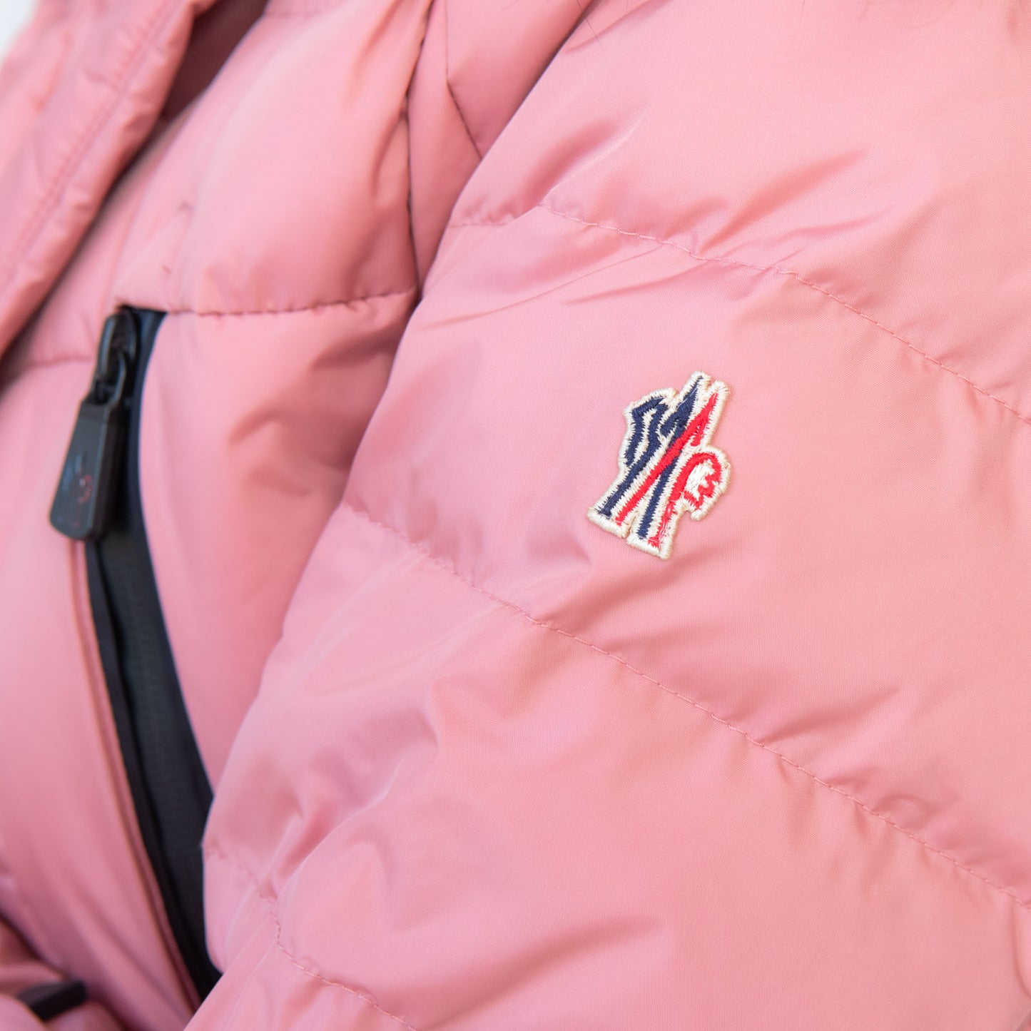 Moncler Grenoble Beverley Fox Fur Trim Pink Jacket Size 4