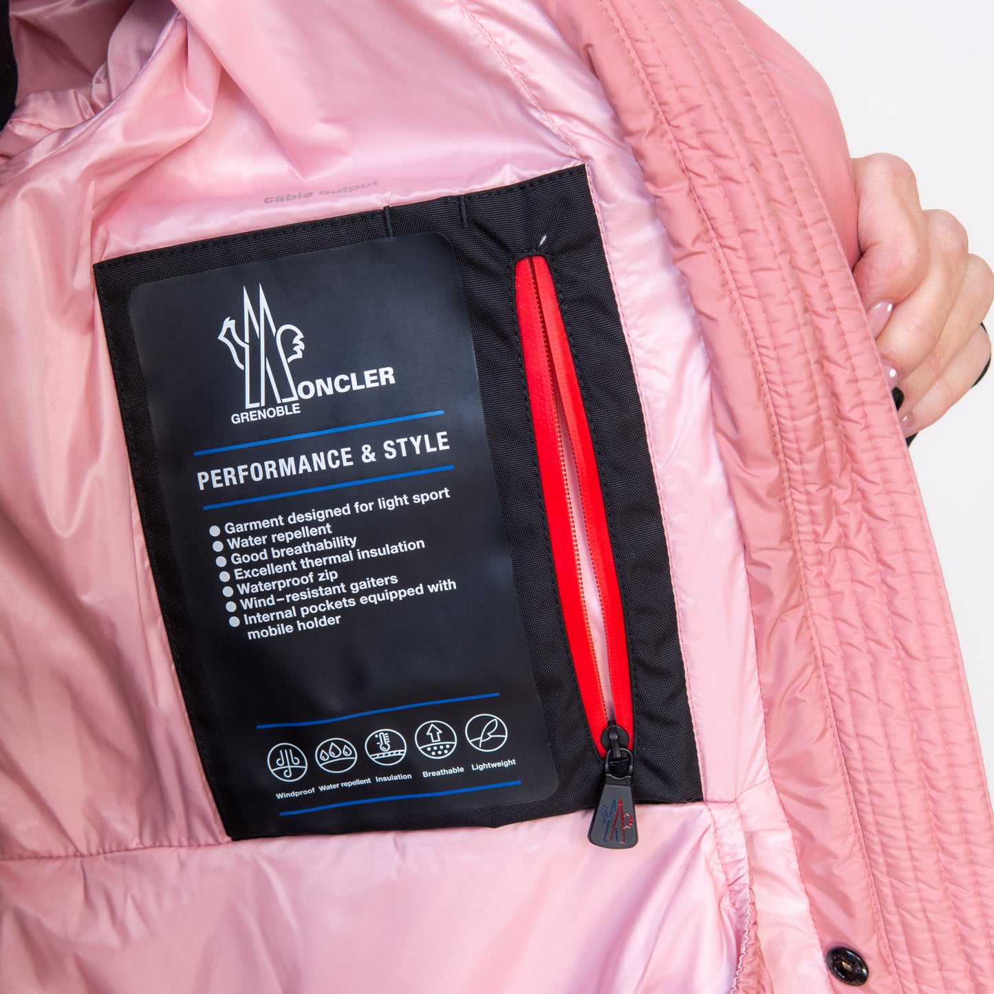 Moncler Grenoble Beverley Fox Fur Trim Pink Jacket Size 4