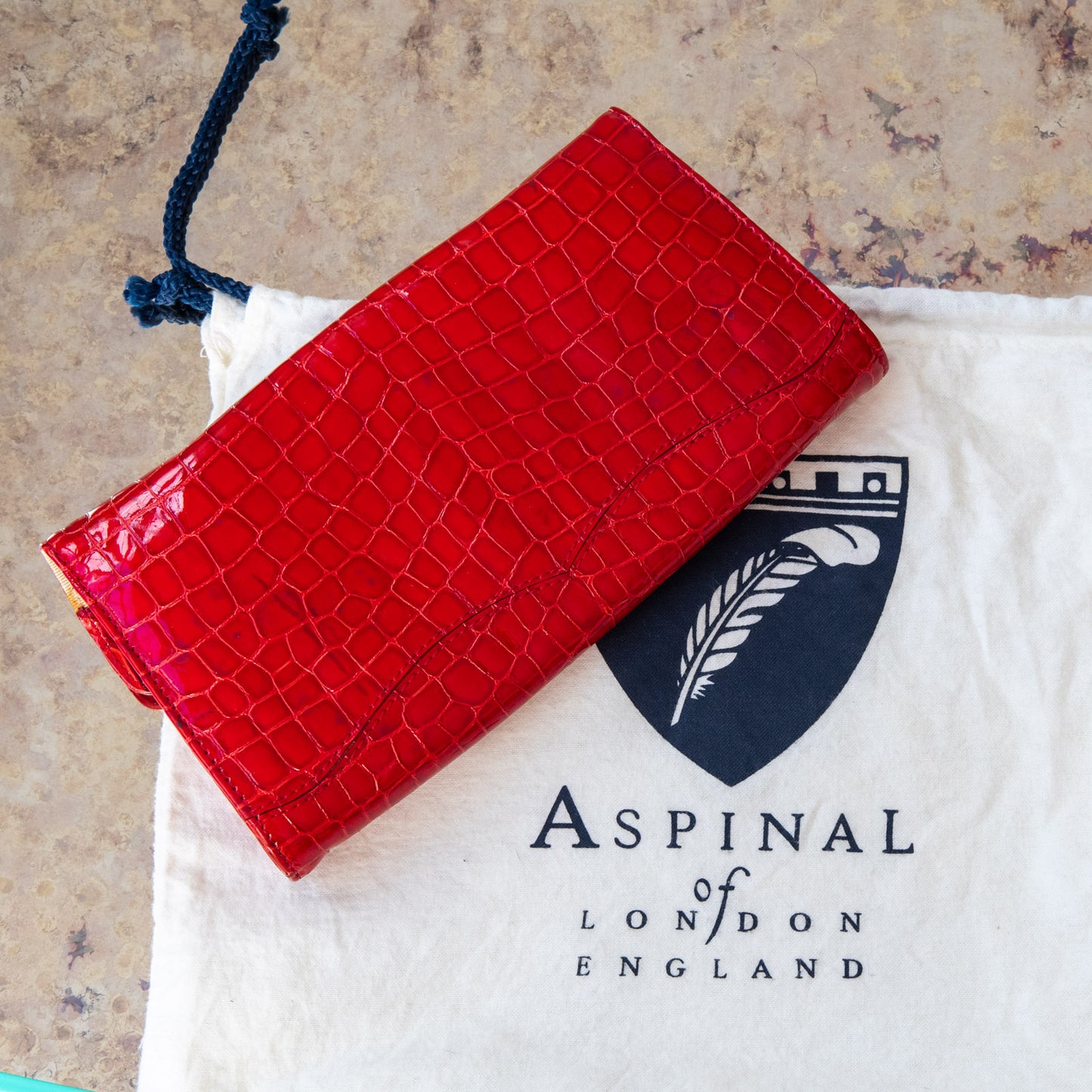 Aspinal Of London Mock Croc Red Bag