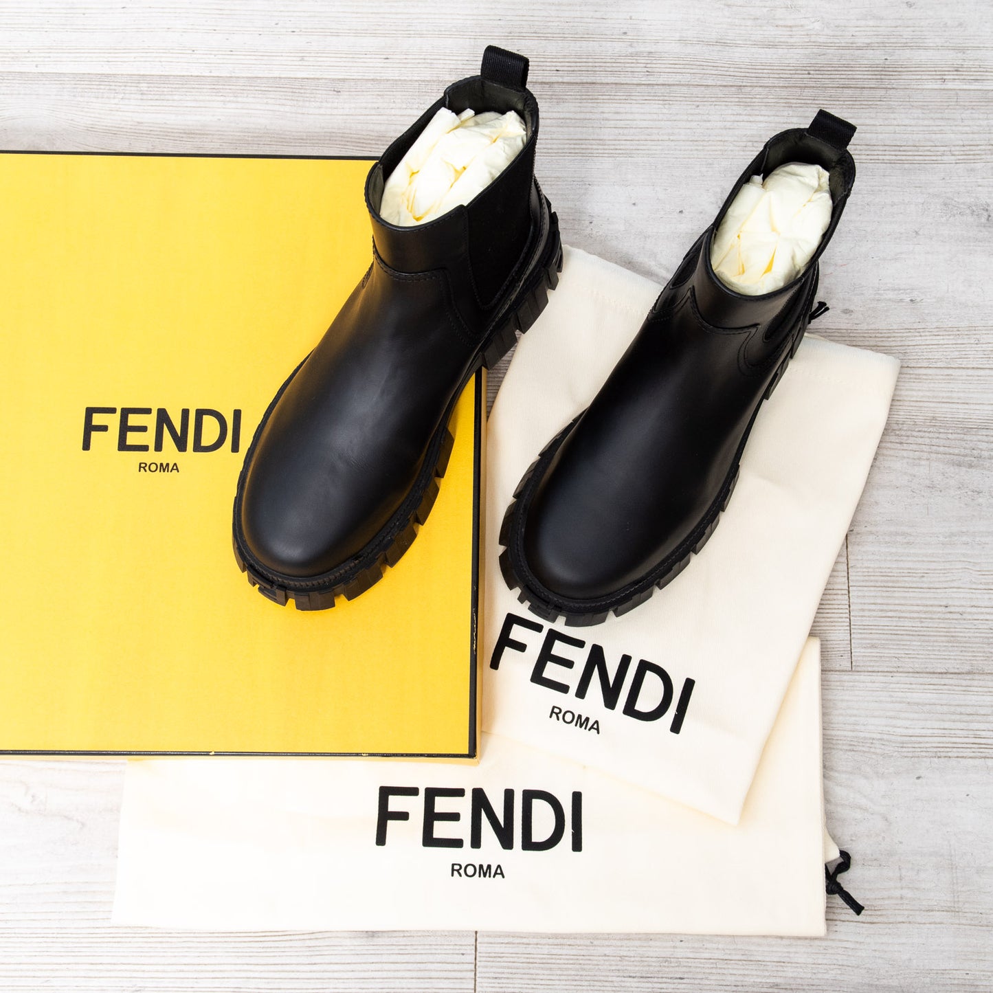 Fendi Black Leather Boots Size 39