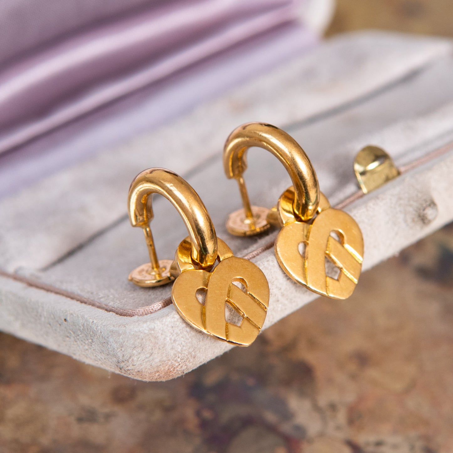 Poiray Yellow Gold Interlaced Hear Earrings