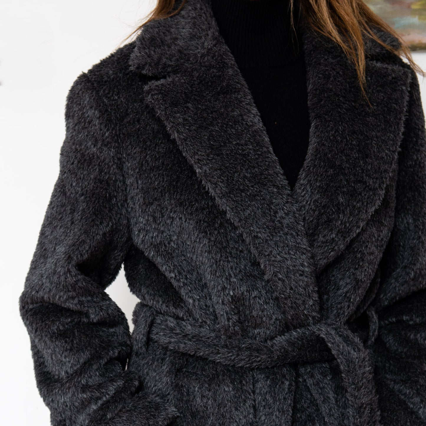 Joseph Grey Cayla Textured Coat Size 34