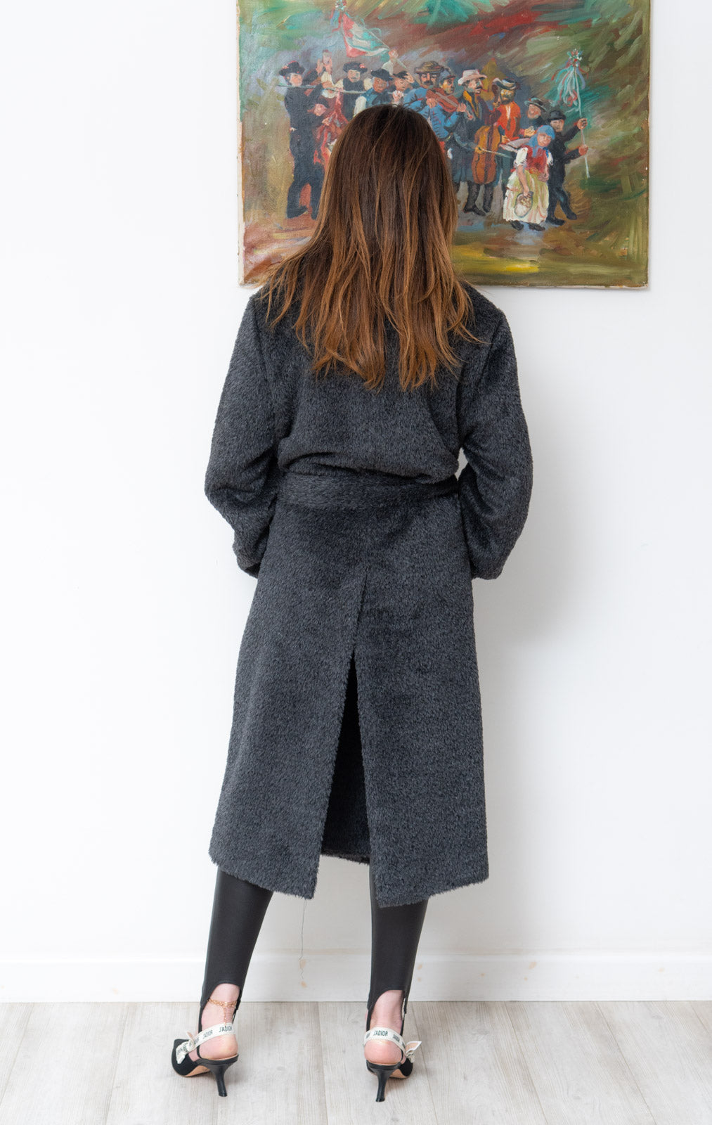 Joseph Grey Cayla Textured Coat Size 34