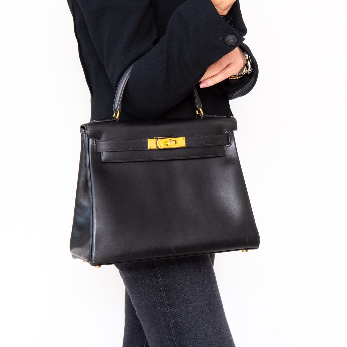 Hermes Black Kelly Retourne 28 1996