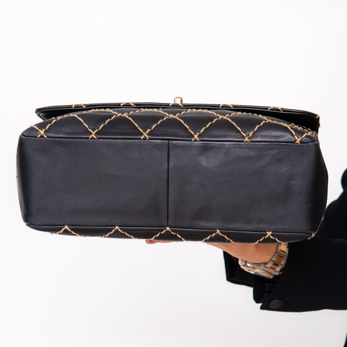 Chanel Vintage Wild Stitch Surpique Single Flap Bag