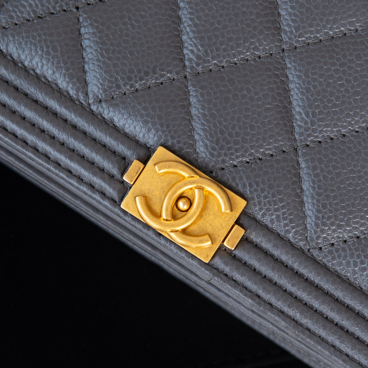 Chanel Grey Mini Boy Wallet On Chain