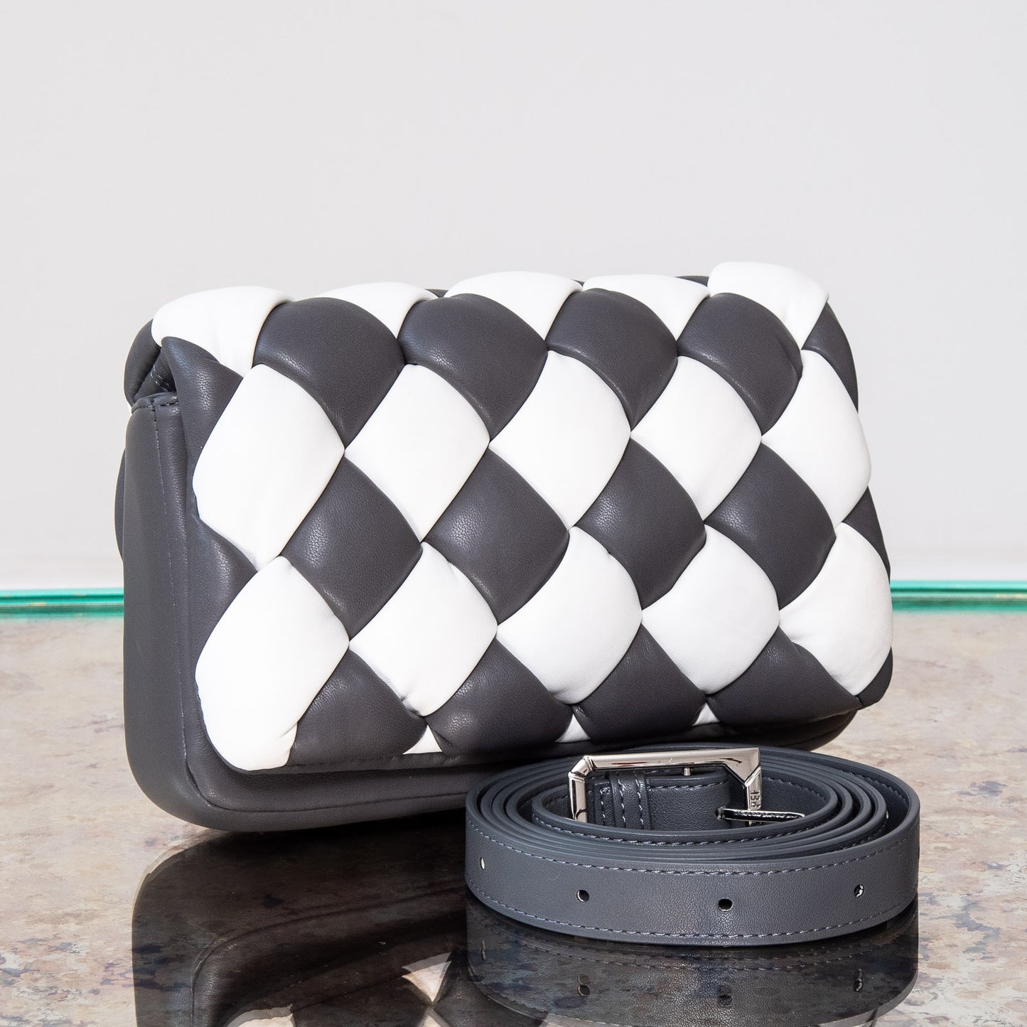 JW Pei Grey And White Maze Bag