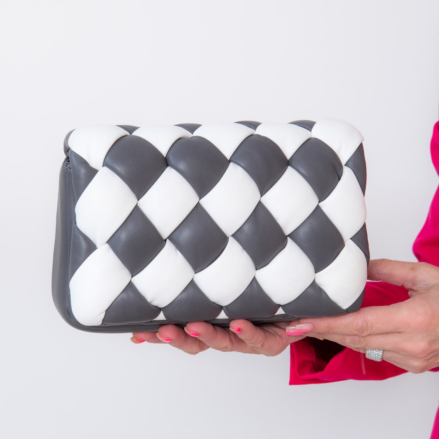 JW Pei Grey And White Maze Bag