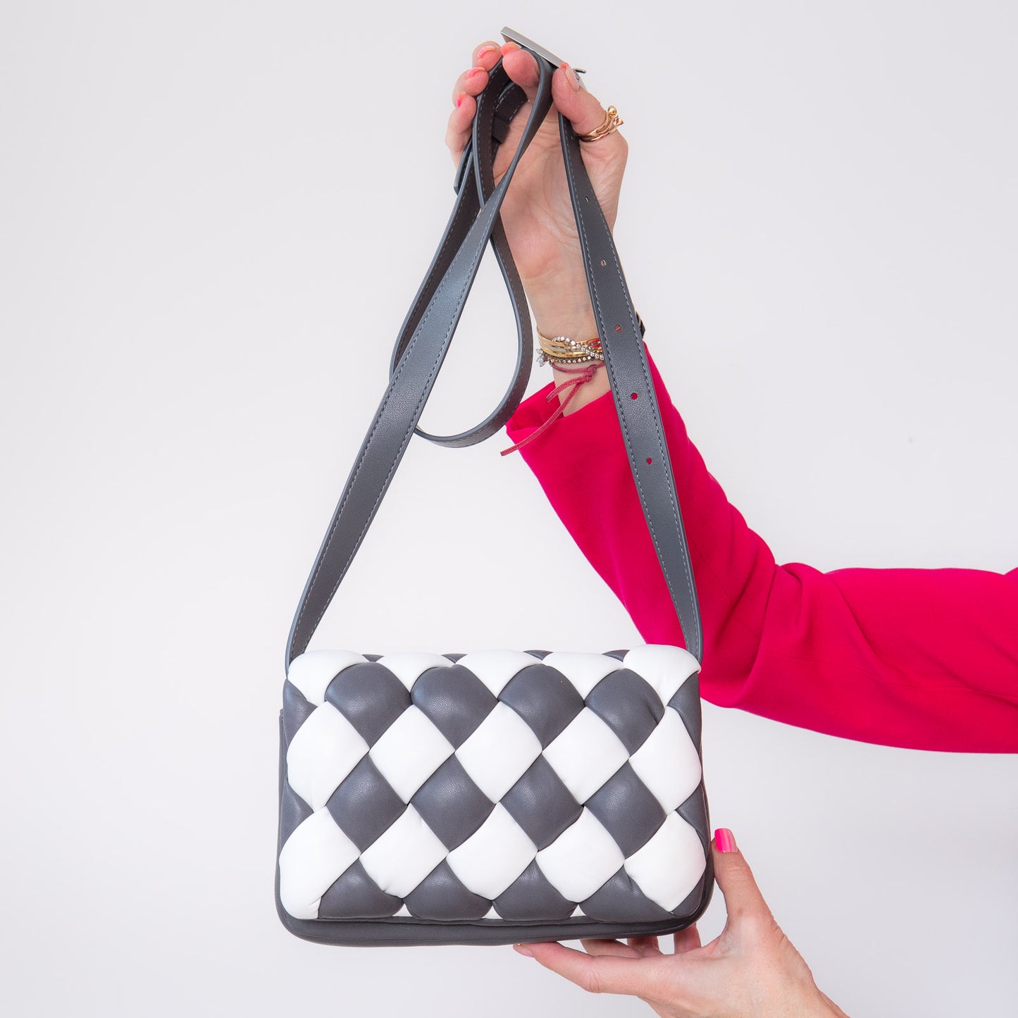 JW Pei Grey And White Maze Bag
