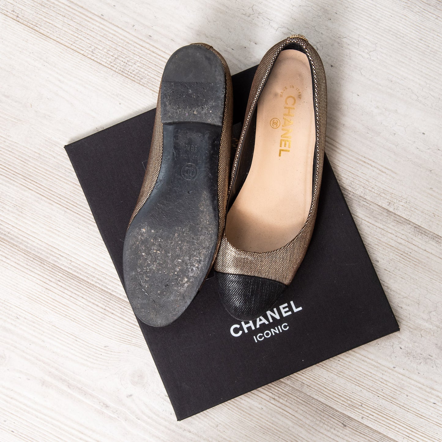 Chanel Metallic Ballerina Pumps