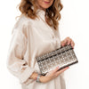 Alaia Metallic Laser Cut Patent Leather Clutch