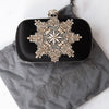 Alexander McQueen Black Satin Crystals Embellished Skull Clutch Bag
