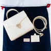 Aspinal Of London Mayfair Ivory Patent Mock Croc Bag