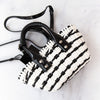 Balenciaga XXS Bistro Basket Black And White Bag