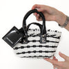 Balenciaga XXS Bistro Basket Black And White Bag