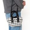 Balenciaga XXS Bistro Basket Black And White Bag