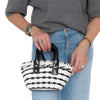 Balenciaga XXS Bistro Basket Black And White Bag