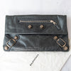 Balenciaga Grey Leather Envelope Clutch Bag