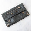 Balenciaga Grey Leather Envelope Clutch Bag