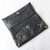 Balenciaga Grey Leather Envelope Clutch Bag