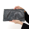 Balenciaga Grey Leather Envelope Clutch Bag