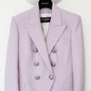 Balmain Lilac Wool Blazer Jacket with Silver Buttons