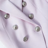 Balmain Lilac Wool Blazer Jacket with Silver Buttons