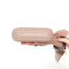 Bottega Veneta Blush Intrecciato Leather Knot Clutch Bag