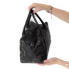 Bottega Veneta Black And Grey Python Intrecciato Leather Boston Bag