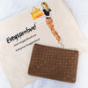 Bottega Veneta Brown Weave Leather Clutch Bag