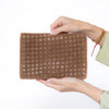 Bottega Veneta Brown Weave Leather Clutch Bag