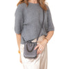 Bvlgari Serpenti Forever Grey Leather Crossbody Phone Bag