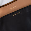 Burberry Large Camel And Black Leather Shoulder Bag